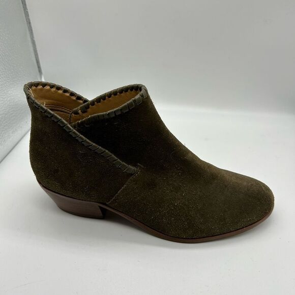 Jack Rogers Sadie Olive Green Suede Whipstitch Bootie - Picture 11 of 16